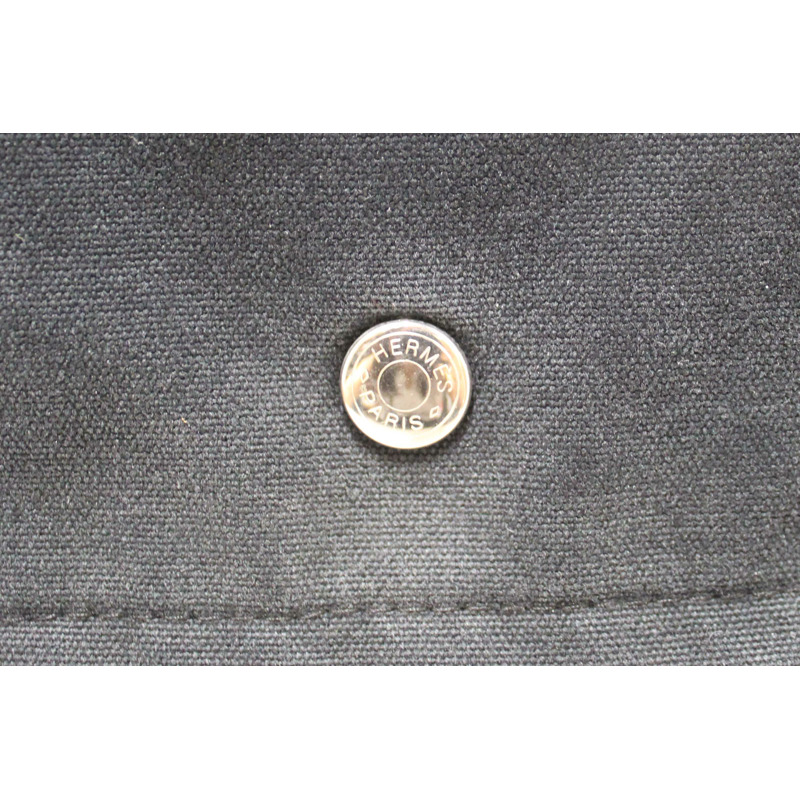 Hermes Black Toile Fourre Tout Herline Messenger Bag-8