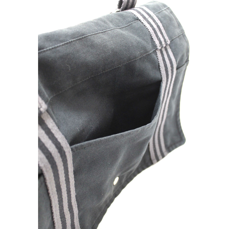 Hermes Black Toile Fourre Tout Herline Messenger Bag-11