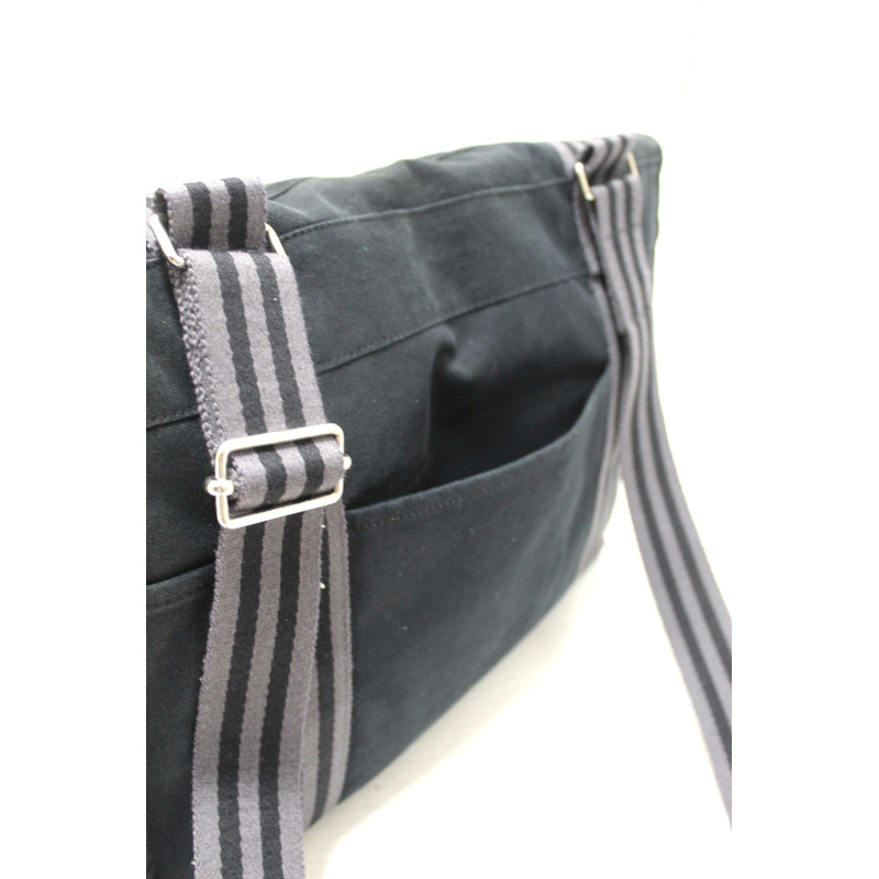 Hermes Black Toile Fourre Tout Herline Messenger Bag-13