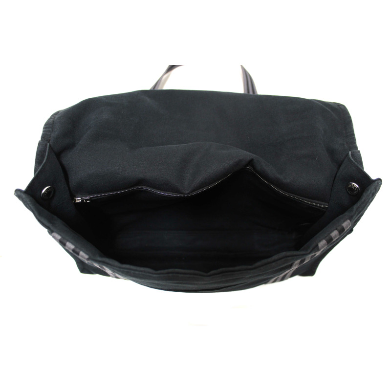 Hermes Black Toile Fourre Tout Herline Messenger Bag-14
