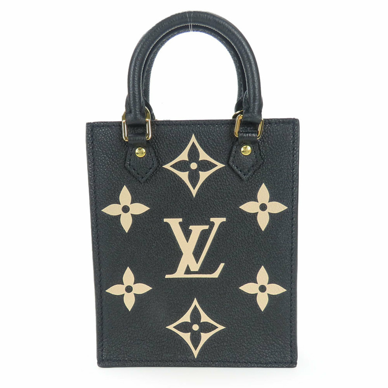 Louis Vuitton Petite Sac Plat 手提包 M81416 Monogram Empreinte 黑色和米色女士肩背包 LOUIS VUITTON-2