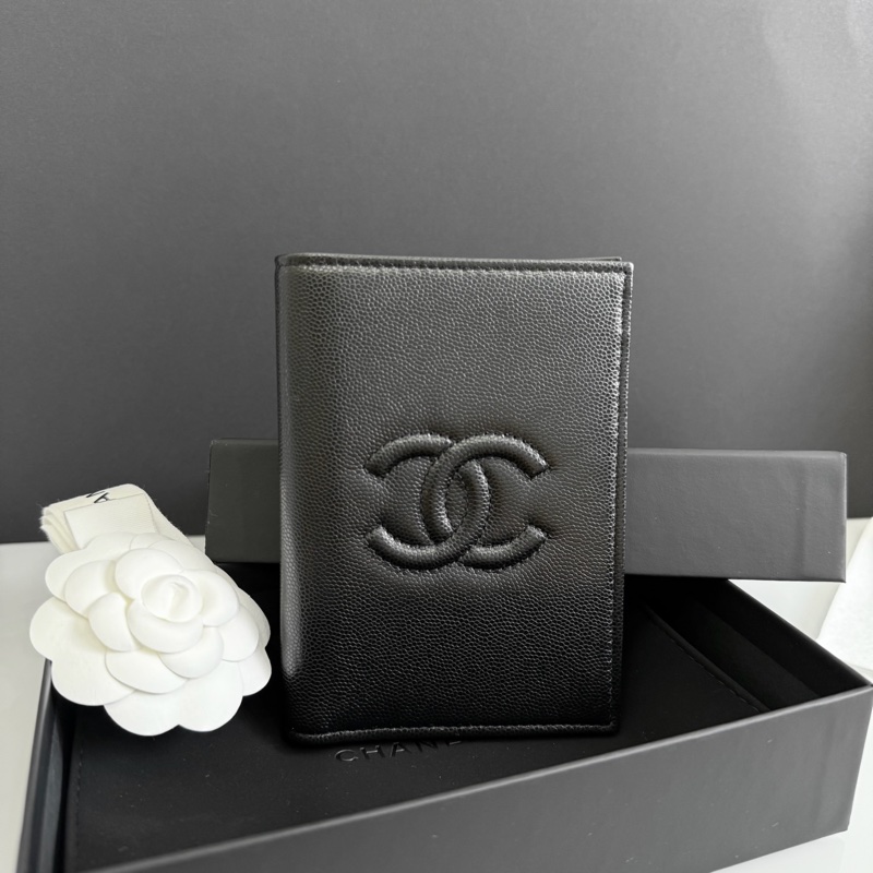 Chanel 小香 25A 大logo 內拉鏈 中夾 荔枝牛皮 護照套 內拉鏈夾層-0