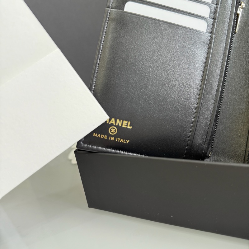 Chanel 小香 25A 大logo 內拉鏈 中夾 荔枝牛皮 護照套 內拉鏈夾層-7