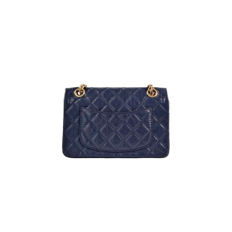 CHANEL/香奈兒 2.55 口蓋包 油臘牛皮 藍色 mini 19*12-6