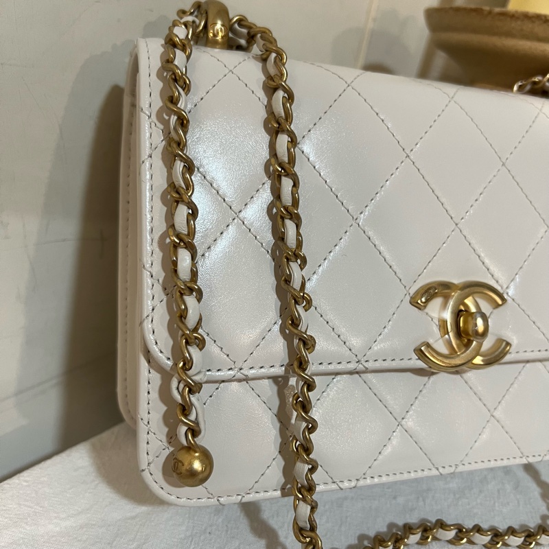 ෆ Chanel 24C 限量款❤️手工坊雙鏈條手提金球鏈條包-8