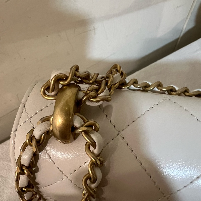 ෆ Chanel 24C 限量款❤️手工坊雙鏈條手提金球鏈條包-11