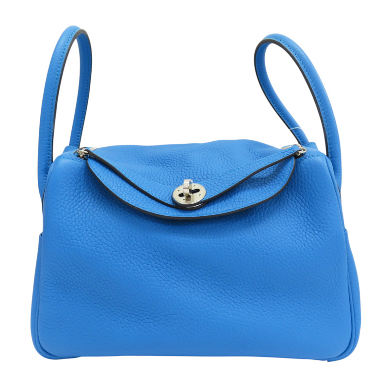 藍色 Taurillon牛皮 Lindy 26 Verso 肩背包 A刻 銀扣【HERMES 愛馬仕】 A PY 003 BT-0
