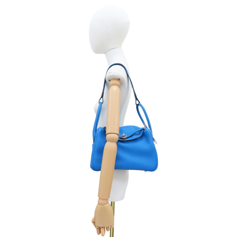 藍色 Taurillon牛皮 Lindy 26 Verso 肩背包 A刻 銀扣【HERMES 愛馬仕】 A PY 003 BT-7