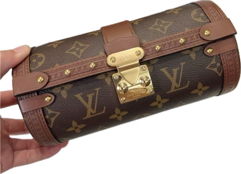 LV路易威登Papillon Trunk單肩包 巴比龍 19*9 帆布塗層老花 芯片款-6