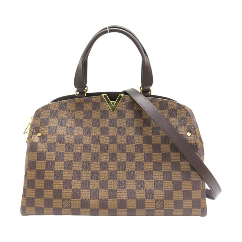 棕色 棋盤格 帆布 Kensington Bowling Bag 兩用包 N41505-0