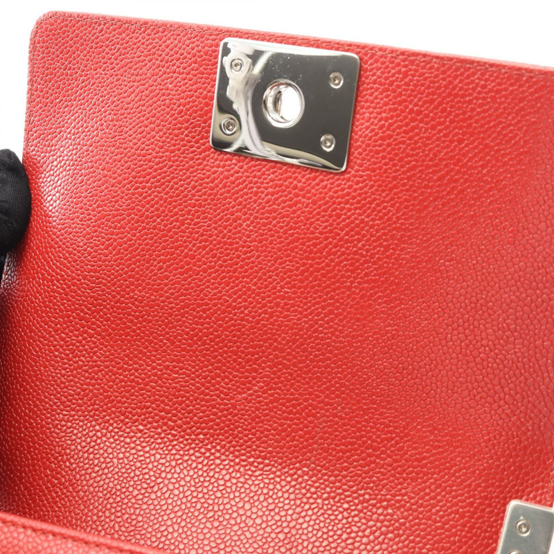 香奈兒 Boy Chanel 小號鏈條單背包 A67085 小牛皮 紅色 SHW 二手 女士-5