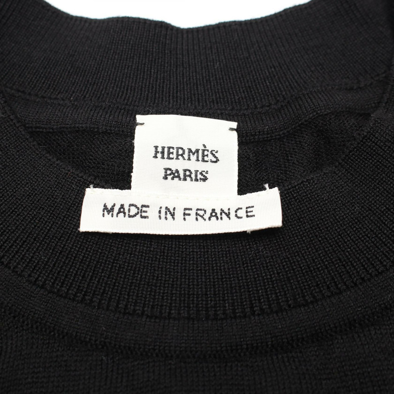 HERMES Candy Libris 針織毛衣 5H2635D3 羊毛黑色二手女款 34 碼-2