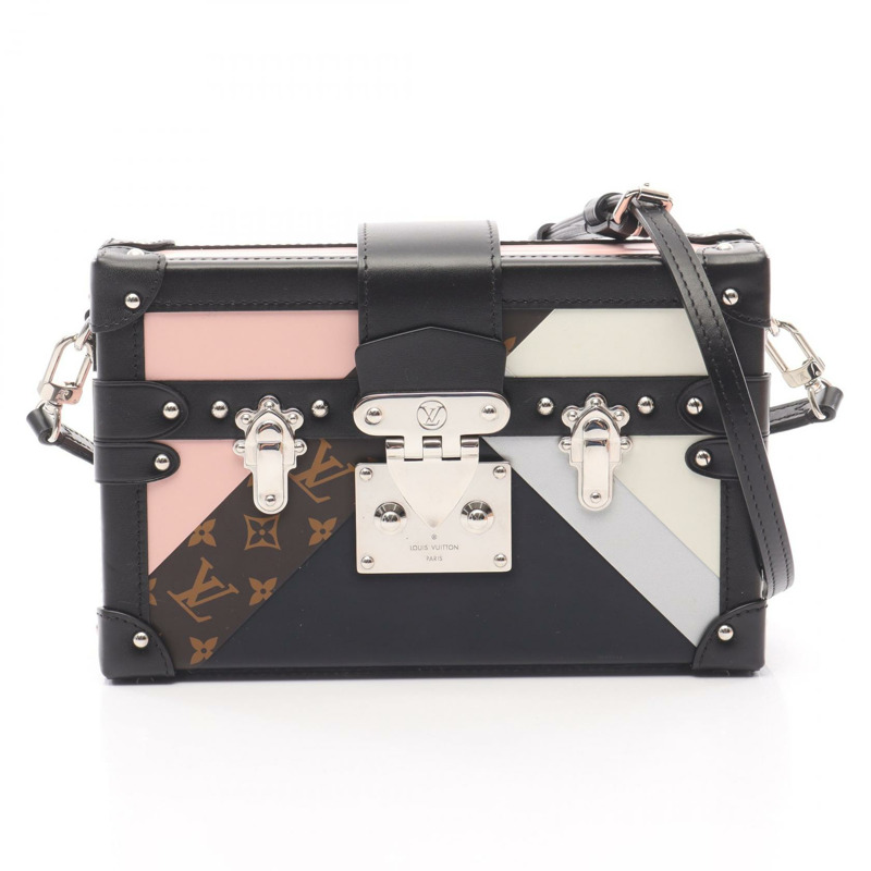 LOUIS VUITTON Petit Mar 單肩包 M53839 Monogram 皮革 粉紅色 棕色 二手-0