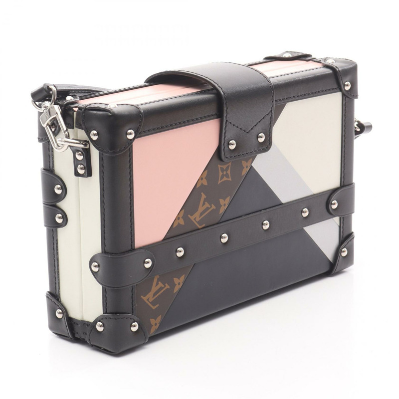 LOUIS VUITTON Petit Mar 單肩包 M53839 Monogram 皮革 粉紅色 棕色 二手-1