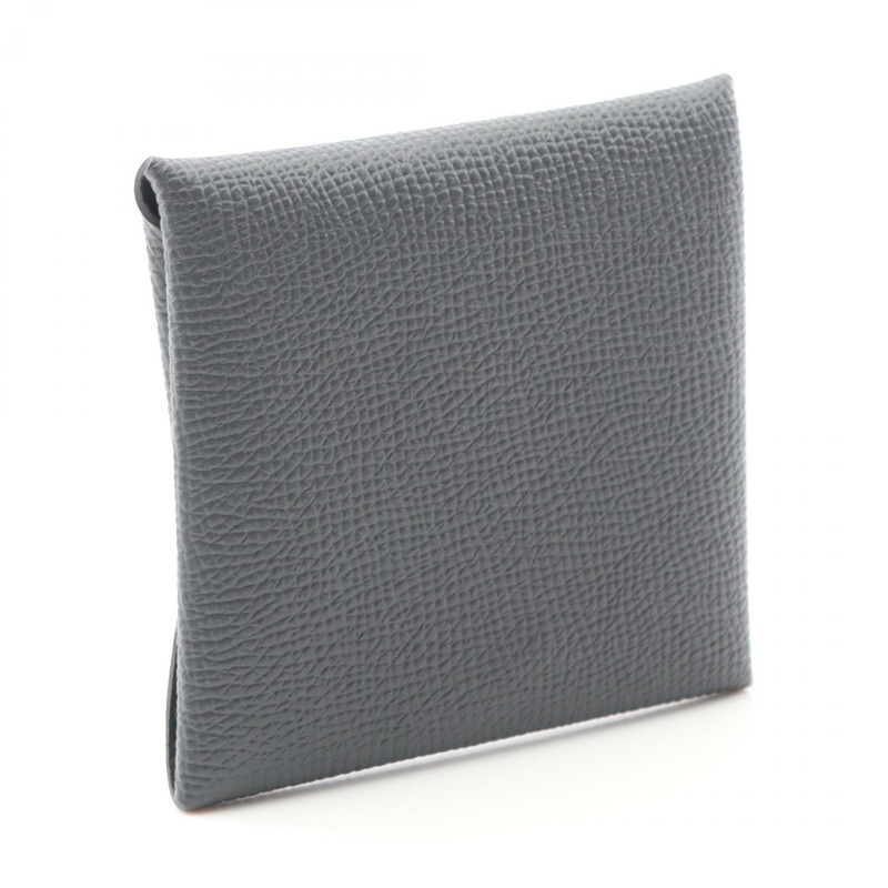 愛馬仕 Bastia 零皮夾 Epsom 皮革 灰色 灰色 迷霧 二手 女士 W SHW-1