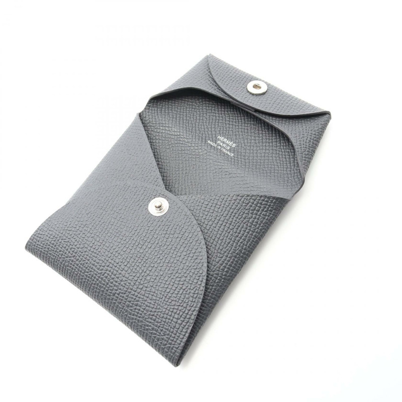 愛馬仕 Bastia 零皮夾 Epsom 皮革 灰色 灰色 迷霧 二手 女士 W SHW-5