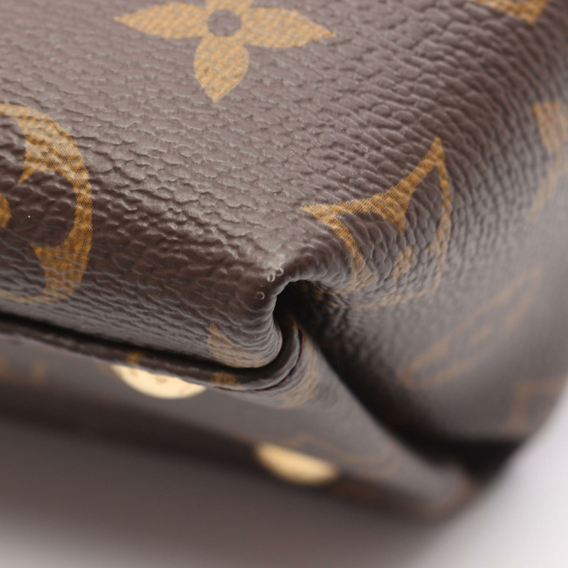 LOUIS VUITTON V 托特包 BB 單肩包 手提包 M43966 字母組合帆布皮革紅色二手-4