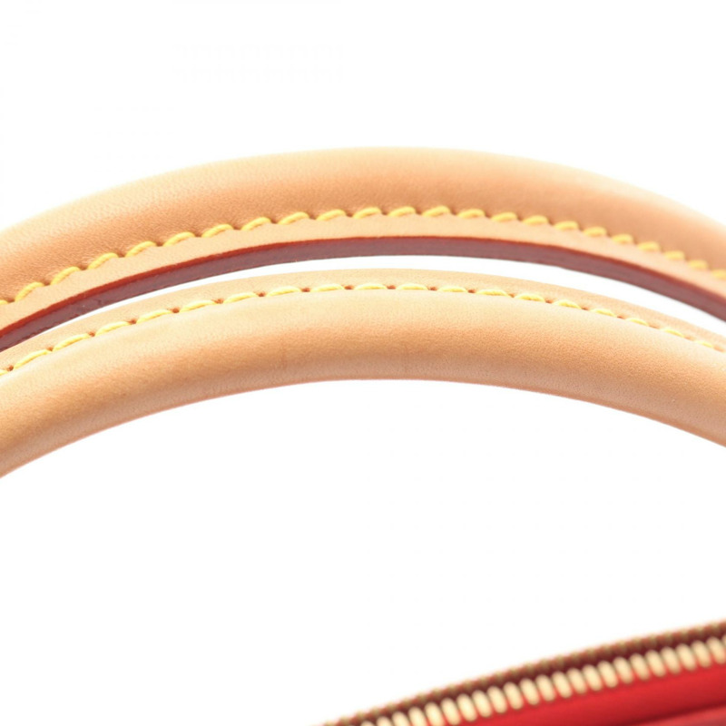 LOUIS VUITTON V 托特包 BB 單肩包 手提包 M43966 字母組合帆布皮革紅色二手-8