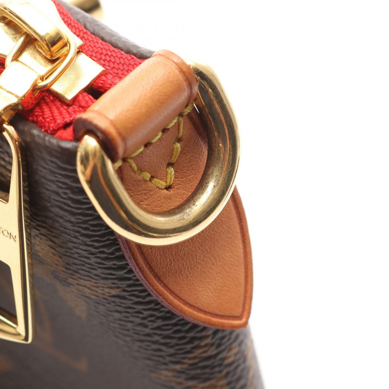 LOUIS VUITTON V 托特包 BB 單肩包 手提包 M43966 字母組合帆布皮革紅色二手-9
