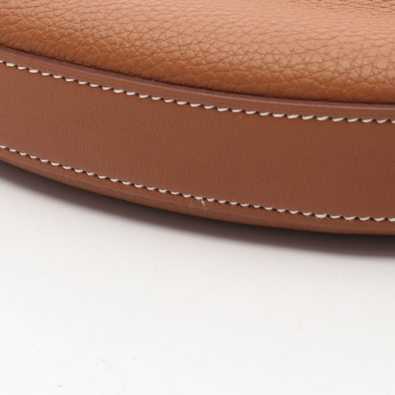 HERMES Arcon 纖薄單肩斜背包 Togo 皮革 棕色 金色 二手 女款 SHW-6