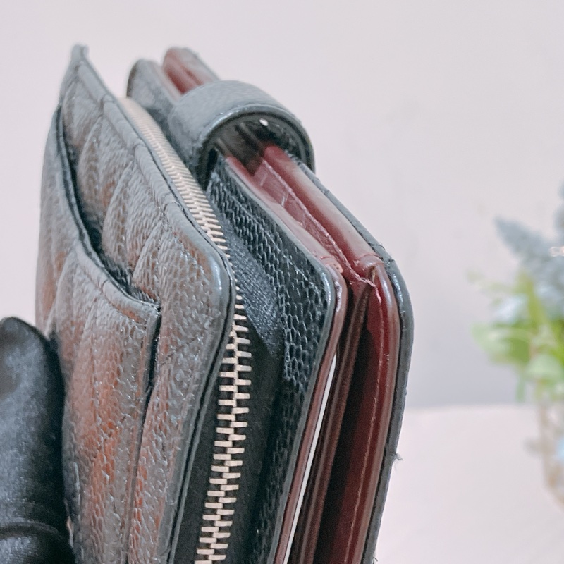 TK1764  Chanel 香奈兒經典款短銀包Short Wallet Caviar Black X PHW-16