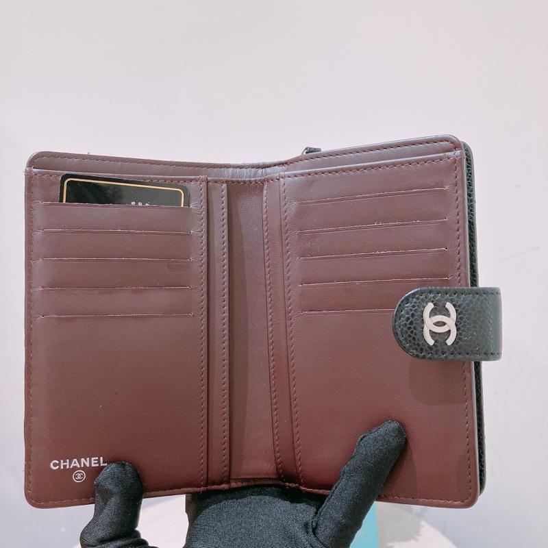 TK1764  Chanel 香奈兒經典款短銀包Short Wallet Caviar Black X PHW-40