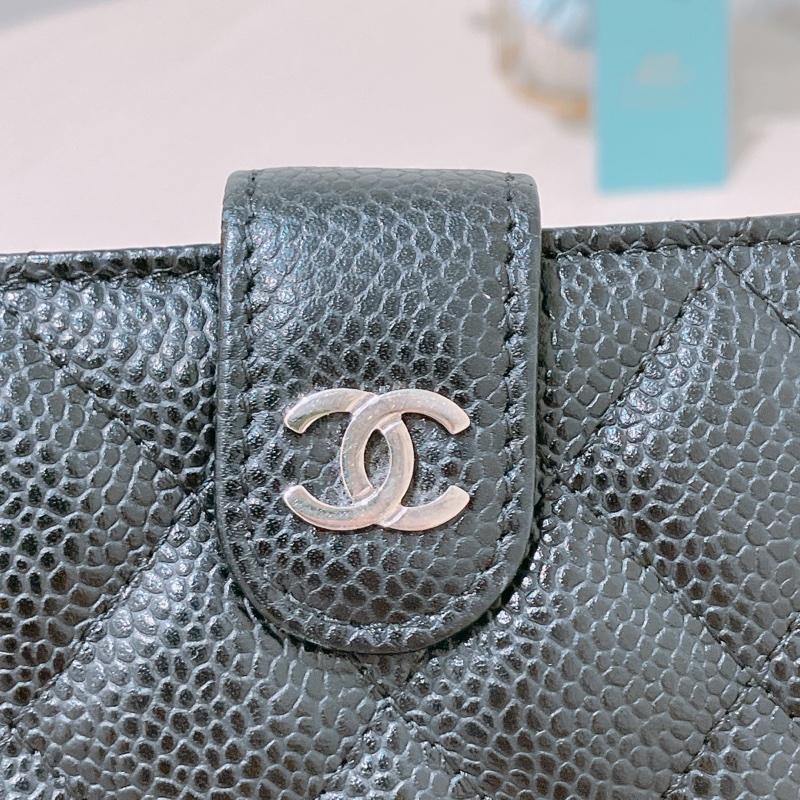 TK1764  Chanel 香奈兒經典款短銀包Short Wallet Caviar Black X PHW-48