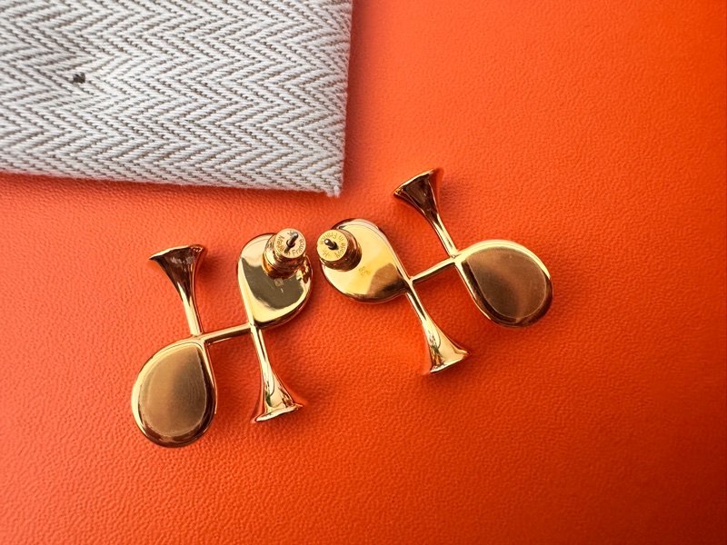 愛馬仕HERMES COR H 小喇叭耳環(全新閒置品)-8