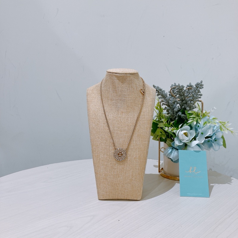 TK1765 Chanel 香奈兒Coco圓形復古設計頸鏈CoCo Mark Circle Necklace Pearl X GHW-24