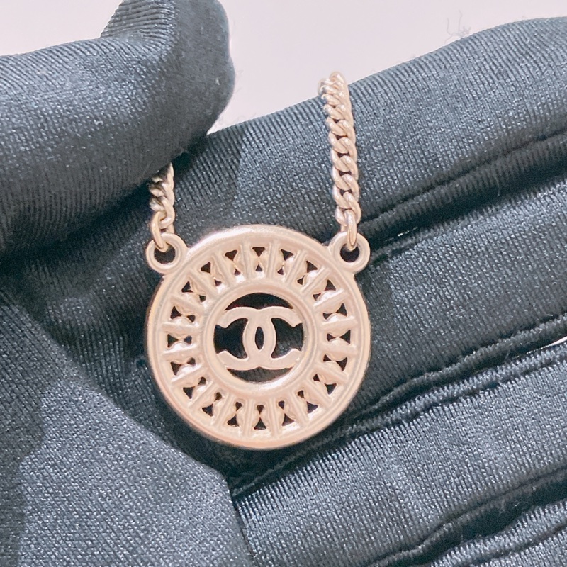 TK1765 Chanel 香奈兒Coco圓形復古設計頸鏈CoCo Mark Circle Necklace Pearl X GHW-27