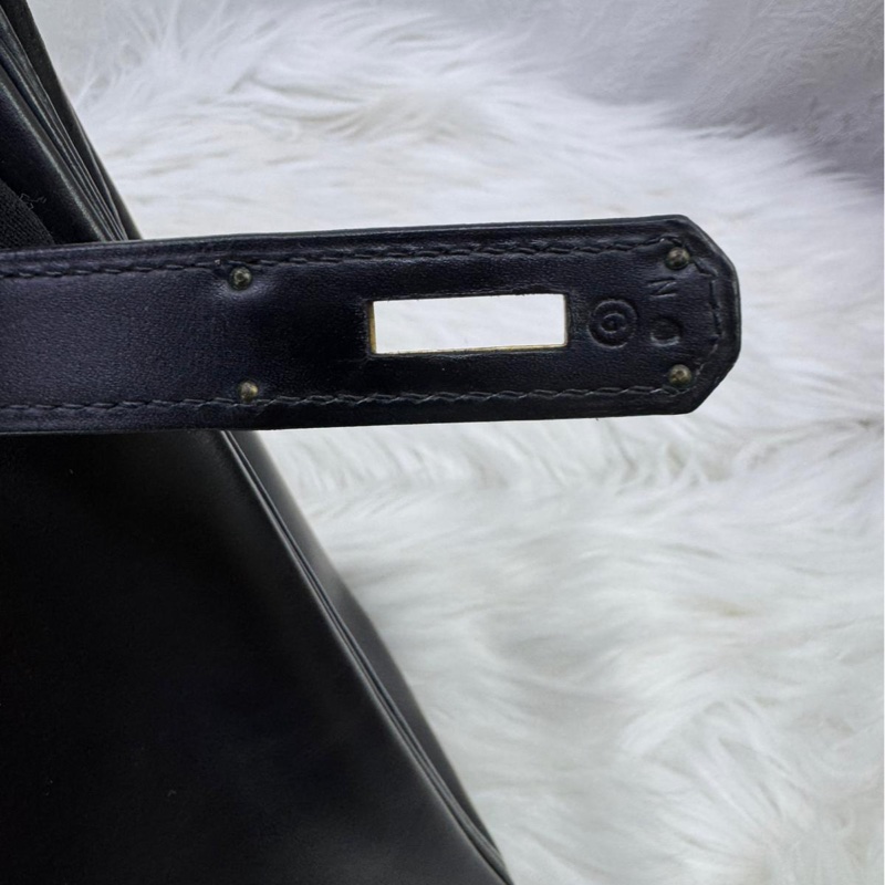 Hermès Vintage Black Box Kelly 32Retourné Gold Hardware,-13
