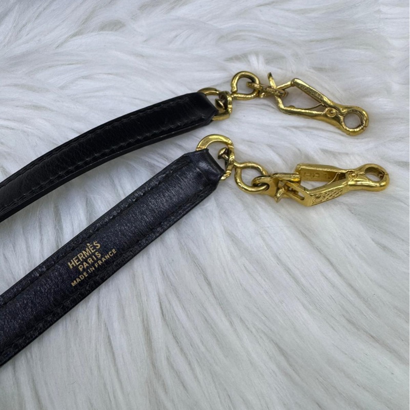 Hermès Vintage Black Box Kelly 32Retourné Gold Hardware,-15