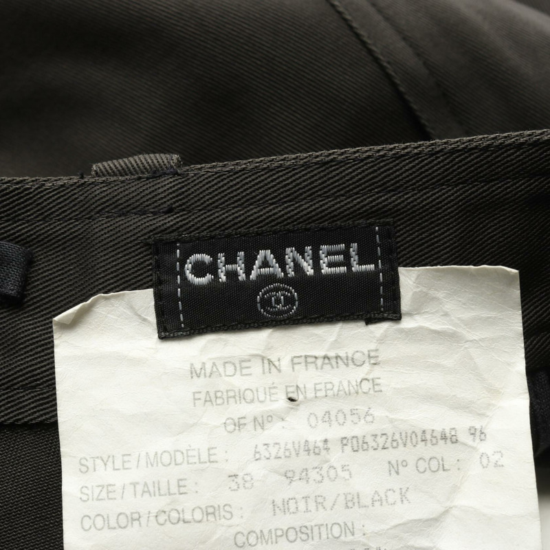 香奈兒 (CHANEL) CC 標誌紐帶中長半身裙，棉質，棕色，38 碼，二手女裝-2