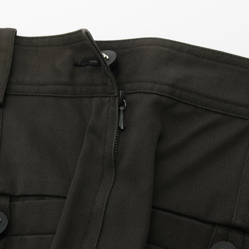 香奈兒 (CHANEL) CC 標誌紐帶中長半身裙，棉質，棕色，38 碼，二手女裝-5