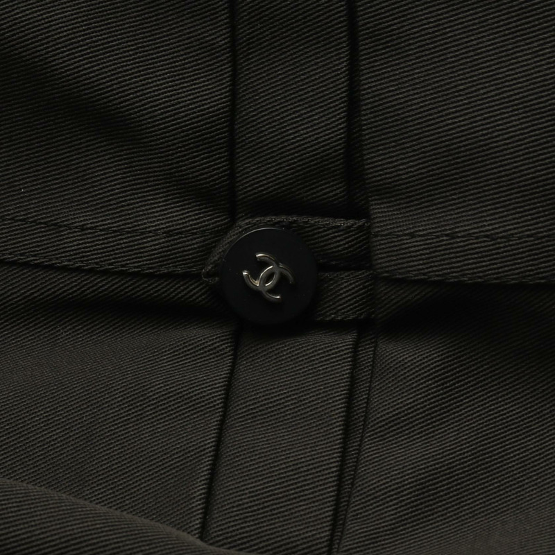 香奈兒 (CHANEL) CC 標誌紐帶中長半身裙，棉質，棕色，38 碼，二手女裝-9