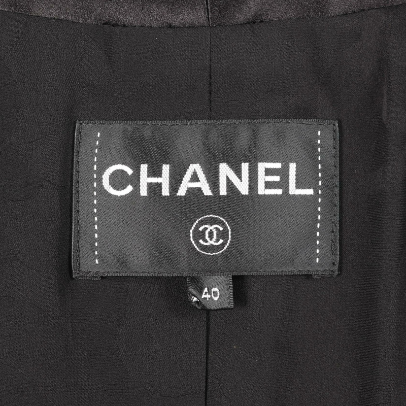 CHANEL CC Logo Gripoix 連結西裝外套 P61856V47084 羊毛馬海毛黑 #40 女款-2