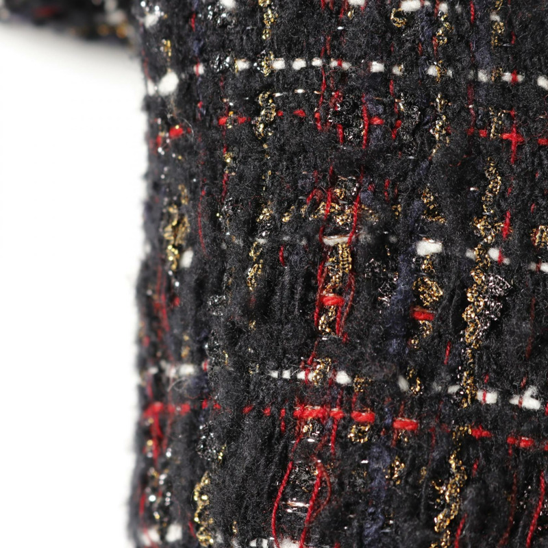 CHANEL CC Logo Gripoix 連結西裝外套 P61856V47084 羊毛馬海毛黑 #40 女款-7