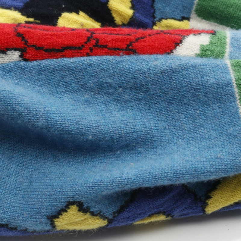 CHANEL 杜拜系列花卉開襟衫 羊絨 藍色 多色 #34 二手 女士-5