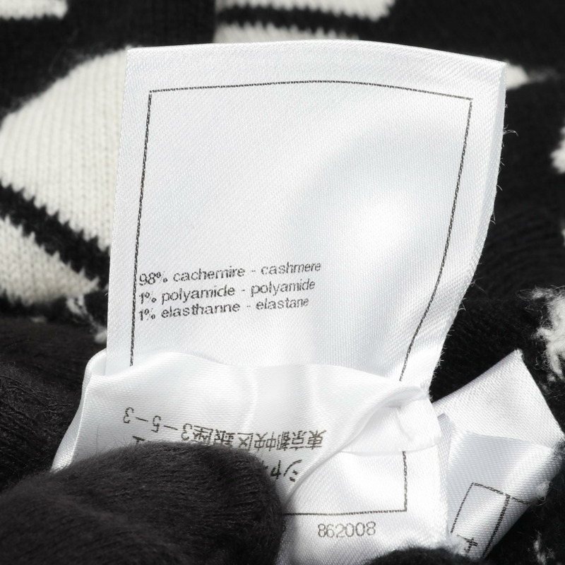 CHANEL CC 標誌花朵針織毛衣 P77905K11244 羊絨黑白 #34 二手女士-3