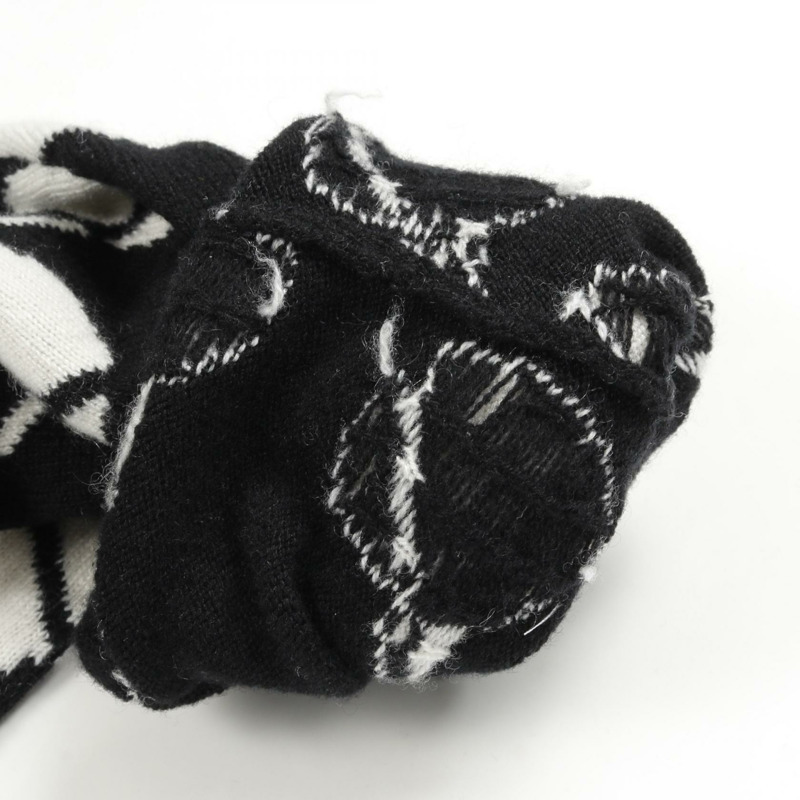 CHANEL CC 標誌花朵針織毛衣 P77905K11244 羊絨黑白 #34 二手女士-6