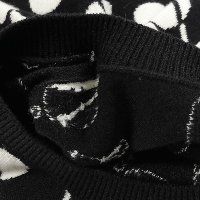 CHANEL CC 標誌花朵針織毛衣 P77905K11244 羊絨黑白 #34 二手女士-7