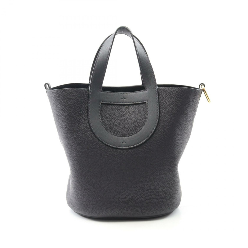 愛馬仕 In the loop 23 手提包 Clemence Swift 皮革海軍藍 Caban 二手 GHW B-0