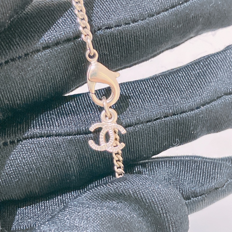 TK1767  Chanel香奈兒珍珠拼綠寶石圓形頸鏈CC Logo Long Necklace Pearl X GHW-6