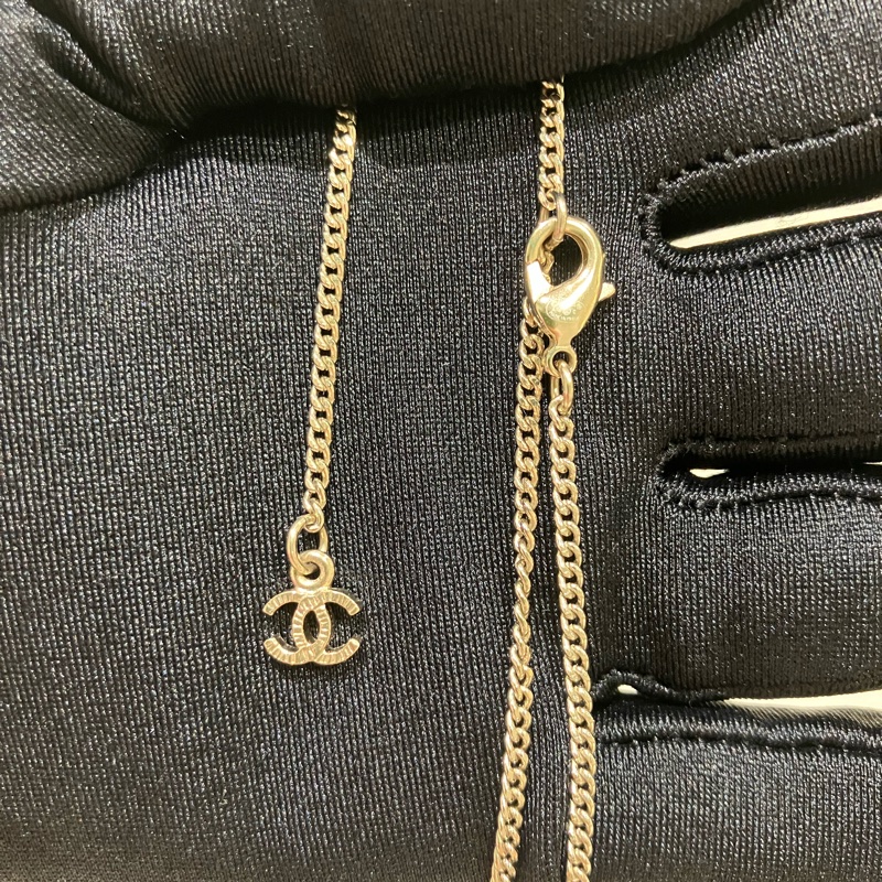 TK1767  Chanel香奈兒珍珠拼綠寶石圓形頸鏈CC Logo Long Necklace Pearl X GHW-12