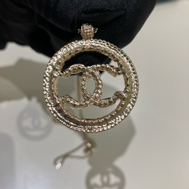 TK1767  Chanel香奈兒珍珠拼綠寶石圓形頸鏈CC Logo Long Necklace Pearl X GHW-15