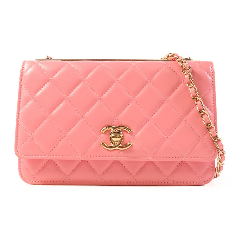 CHANEL 羊皮皮革WOC Wallet On Chain金扣鏈帶肩背袋-0