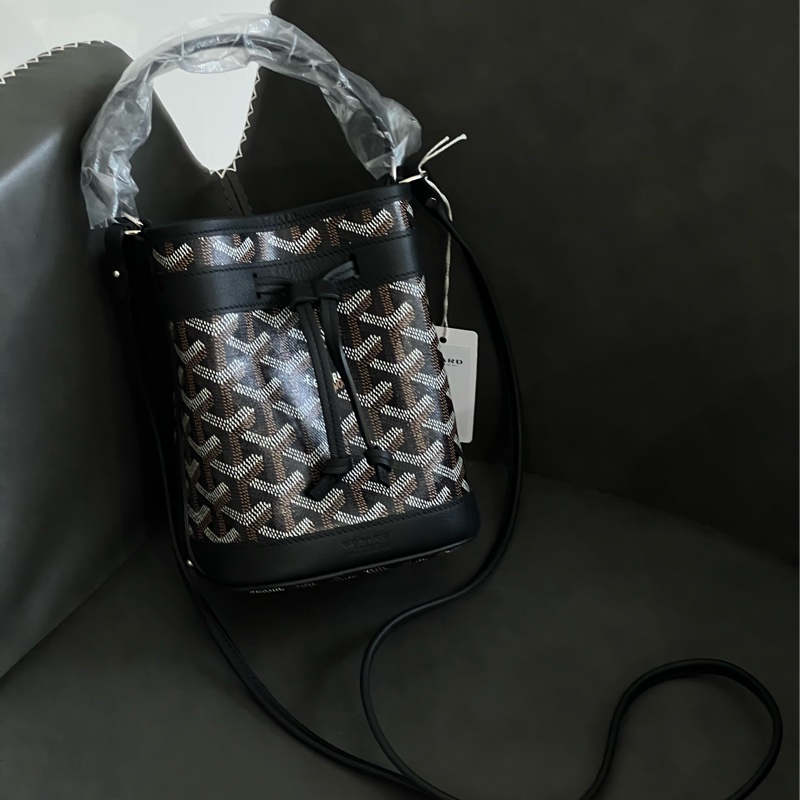 Goyard Petit Flot 迷你小牛皮和帆布水桶包(全新)-6