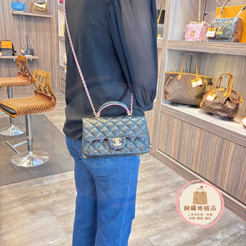 CHANEL 香奈兒 MINI CF20 HANDLE 手提包 斜背包 肩背包(晶片版}-1