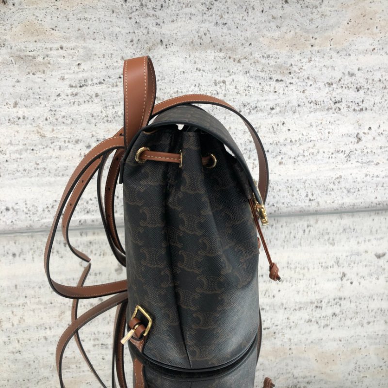 🎉新品好折扣✨Celine 118702 凱旋門老花 Bonnie雙肩後背包 棕褐色-4