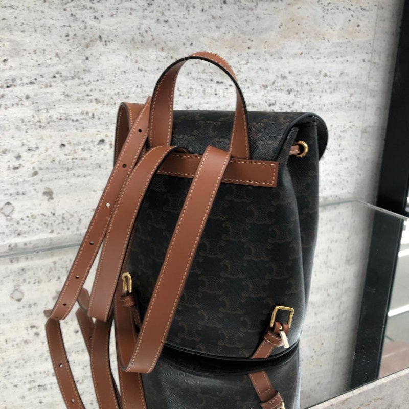 🎉新品好折扣✨Celine 118702 凱旋門老花 Bonnie雙肩後背包 棕褐色-5